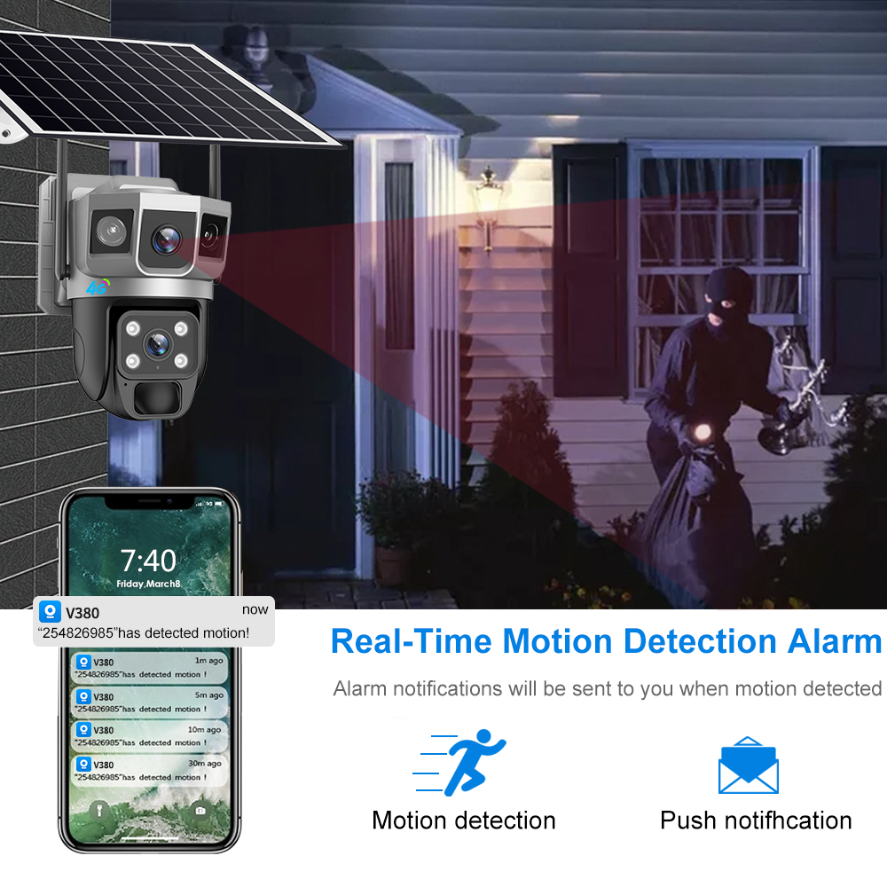 Daul Lens A0V 4G Solar Camera