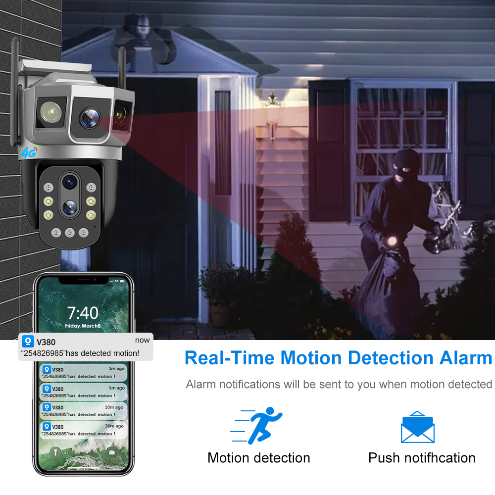 10X Zoom Wireless 4G WiFi CCTV Camare