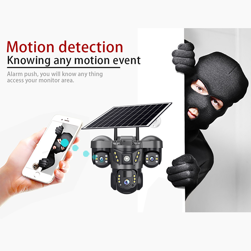 VTS29 4G/WiFi 3 Lens Solar Camera