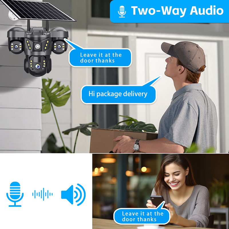 VTS29 4G/WiFi 3 Lens Solar Camera