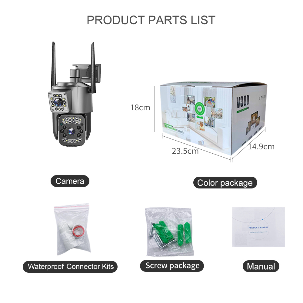 4G/WiFi Daul Lens Home Security CCTV Camera