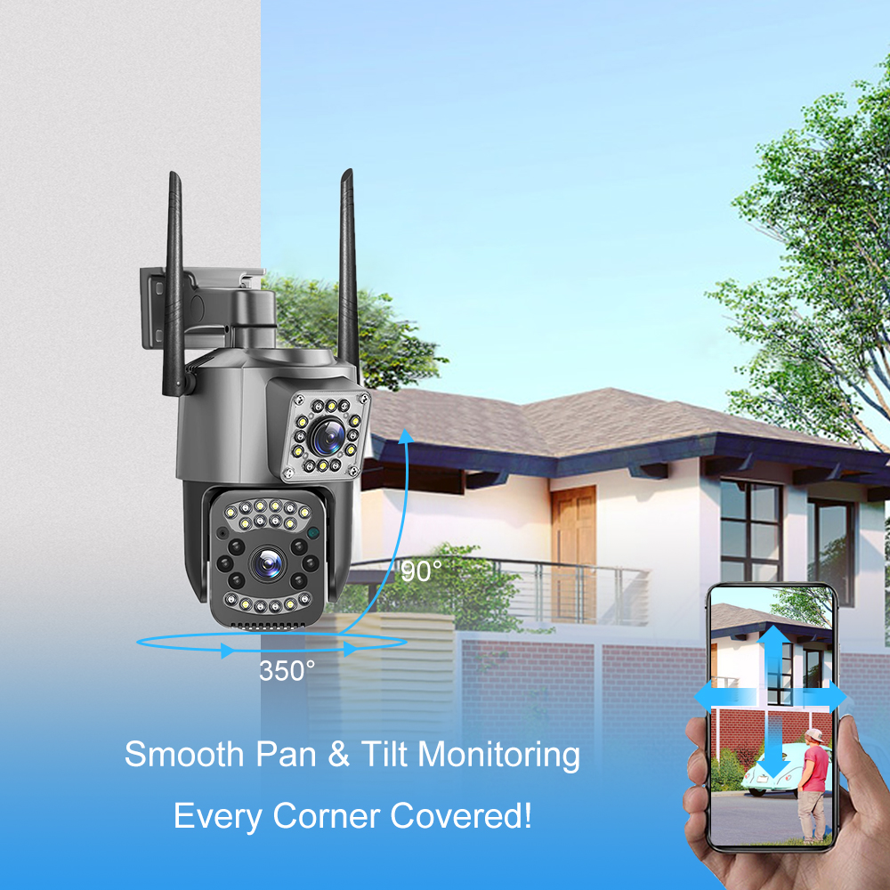 4G/WiFi Daul Lens Home Security CCTV Camera