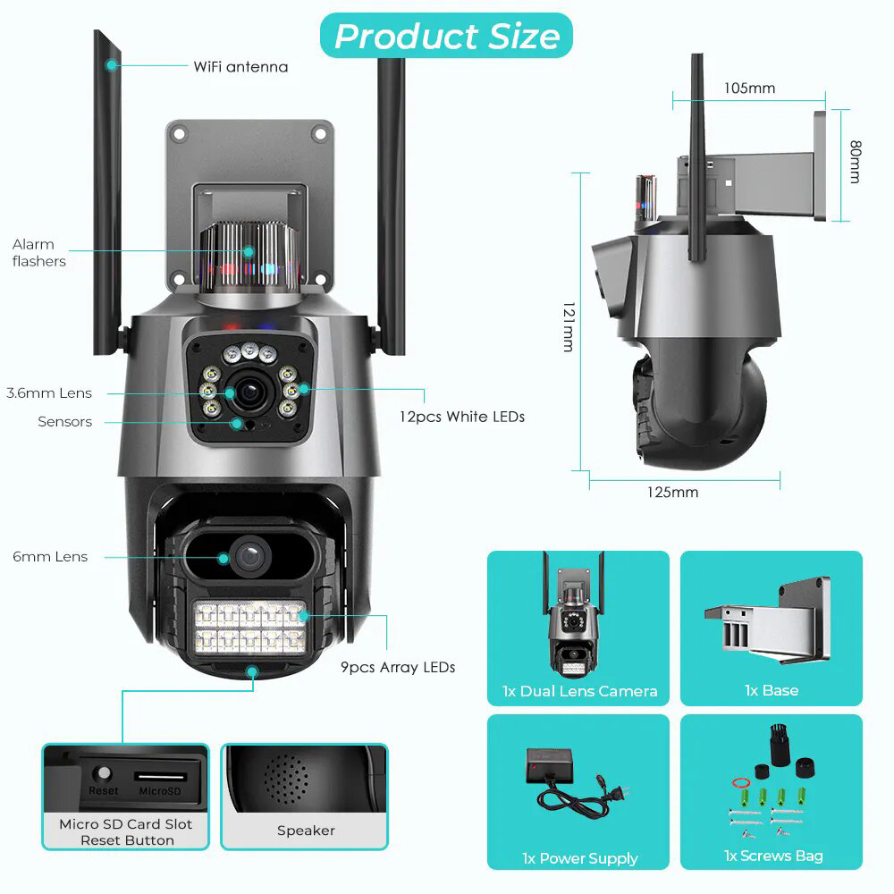 SC08 Daul Lens Wireless Home Security Camera