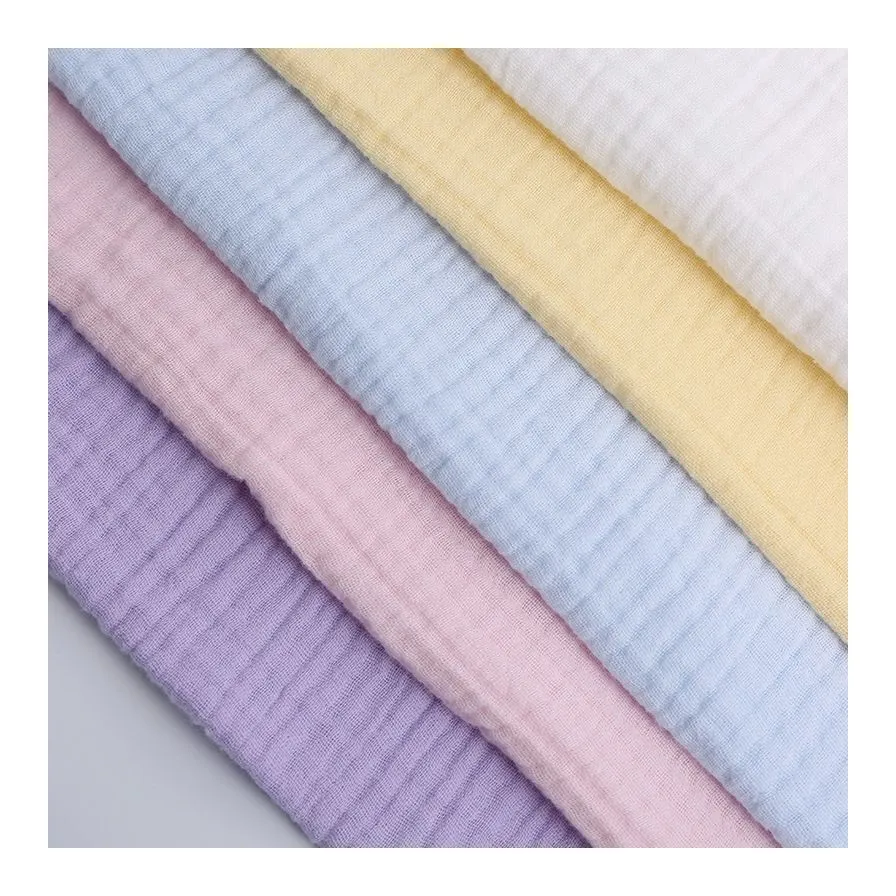 100%cotton two layer gauze crepe fabric