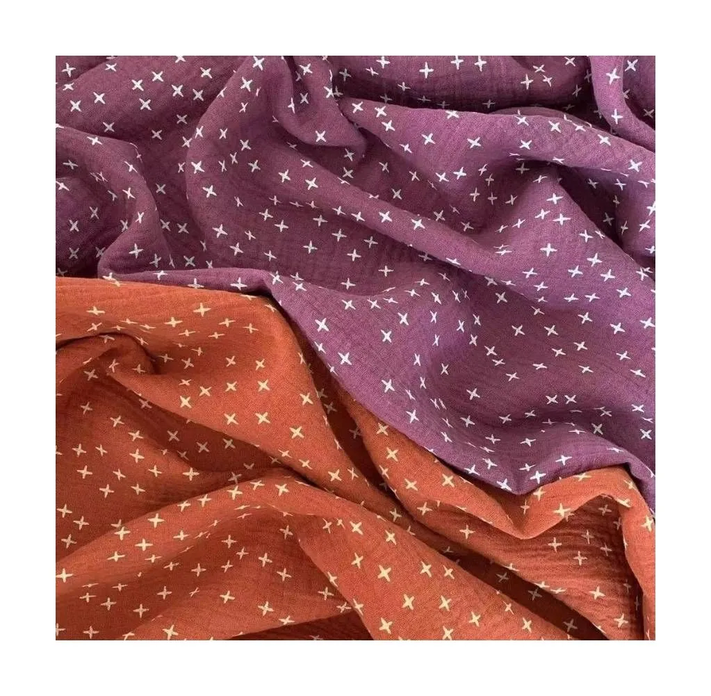 100%cotton two layer gauze crepe fabric