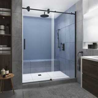 Part of The Bathrooms Classic Collection, the Semi-Frameless Double Sliding Door offers a sleek design without a compromise on practicality. Its smooth running double door allows for easy access to the enclosure. Combine this door with a Classic Side pane