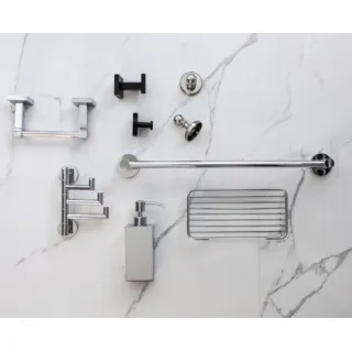 The tapered curves and graceful arcs of the Harold Collection are reminiscent of classic architectural forms. The stainless steel bathroom accessories are perfect fits for any home with its blend of casual and traditional design elements. Give your bathro
