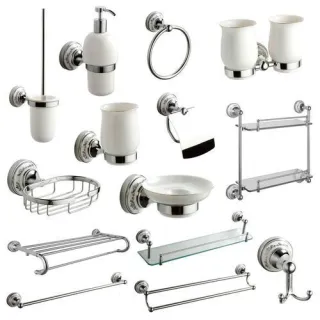 Harold provide SUS 304 Stainless Steel, Heavy Duty and Wall Mounted. bathroom Accessories Set of Towel Ring, Round Towel Bar, Silver Toilet Paper Holder, Towel Hooks