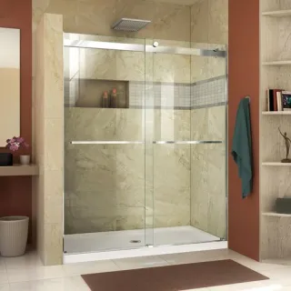 The shower enclosure with simple design, with one kinds of shower enclosure in the corner of the bathroom, there are have many different kinds of style with little frames, two glass panel or three sides glass panels for your options to hotel project. With