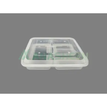 Transparante afhaalcontainer met 4 vakken