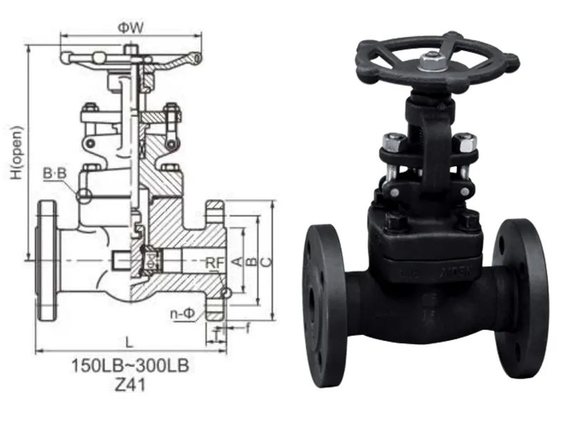 Válvula de globo con brida forjada API602