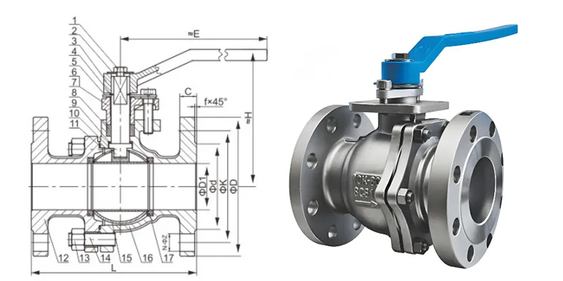 JIS Standard Floating Flange Ball Valve