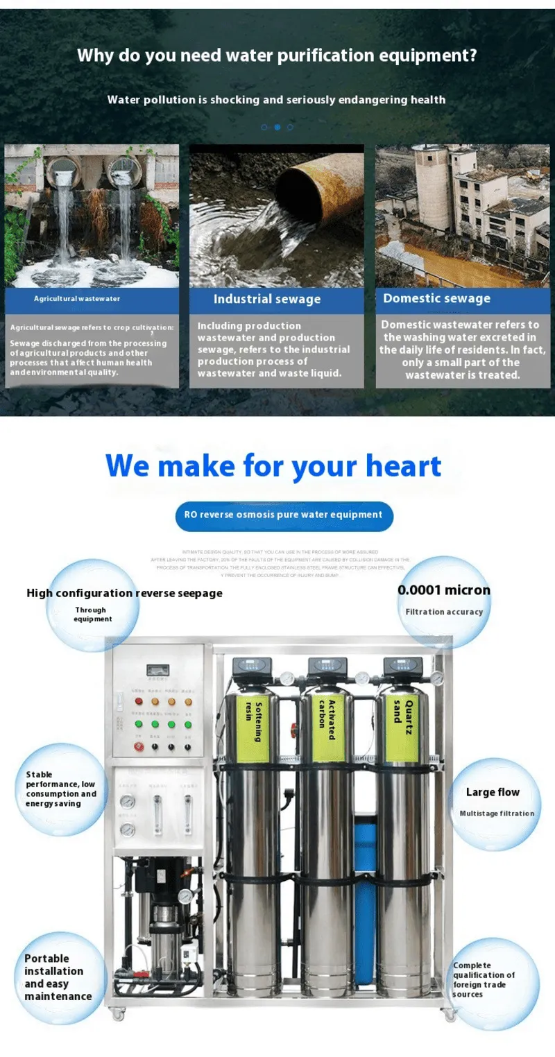 Water Purification Tech RO Reverse Osmosis System, Water Purification Equipment