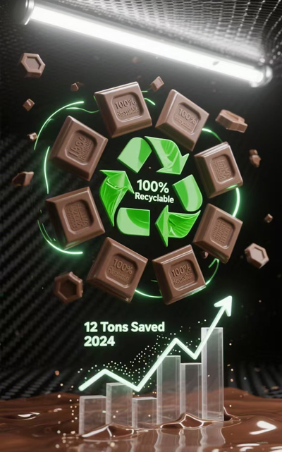Reducing Chocolate Industry’s Carbon Footprint: How Our 100% Recyclable Molds Saved 12 Tons of Plastic Waste in 2024