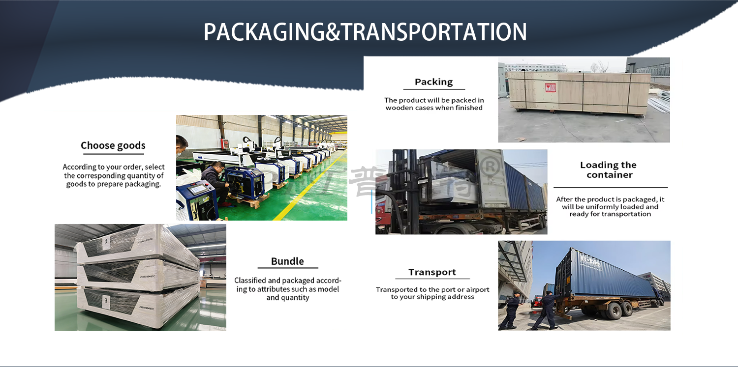 PFT laser machine packaging and transportation scene