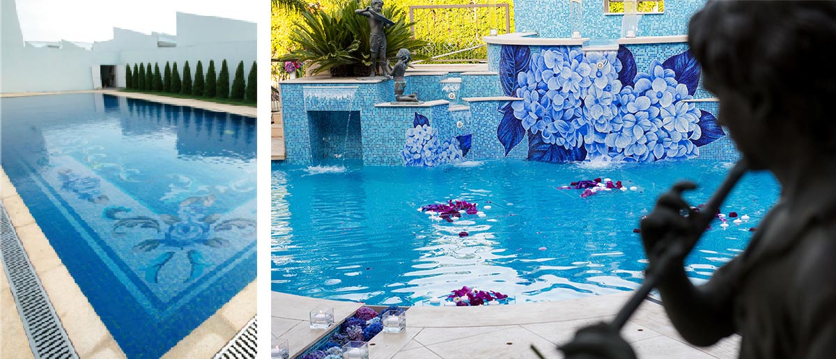 Custom Swimming Pool Blue Mosaics