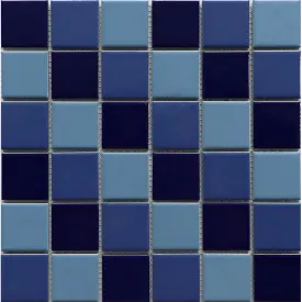 Fornecedores de mosaico de porcelana de piso misto azul quadrado para azulejos de piscina