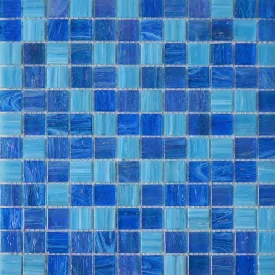 Blue 23x23mm Glass Mosaic for Swimming Pool Tile