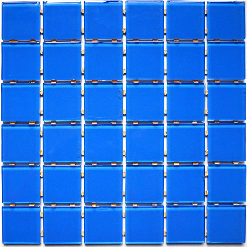 blue swimming pool glass tile