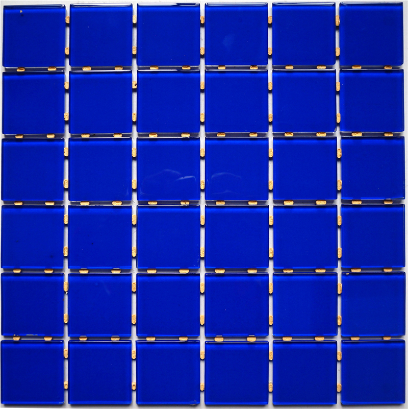 blue swimming pool glass tile