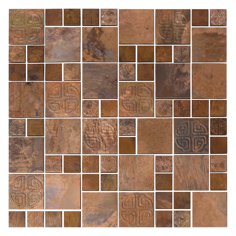 Decorative Antique Copper Square Mixed Mosaic Tile