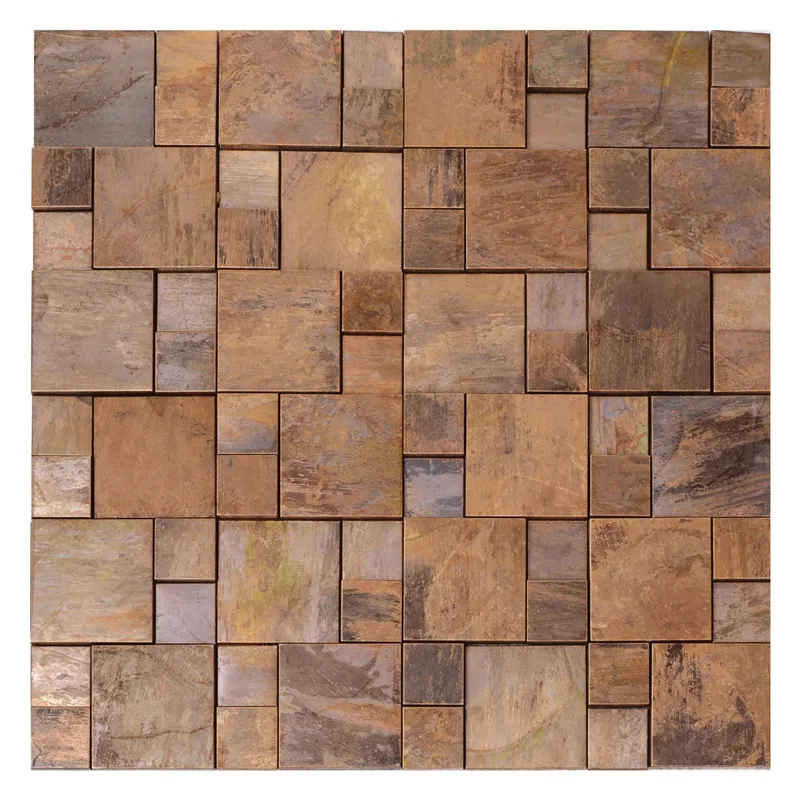 Decorative Antique Copper Square Mixed Mosaic Tile