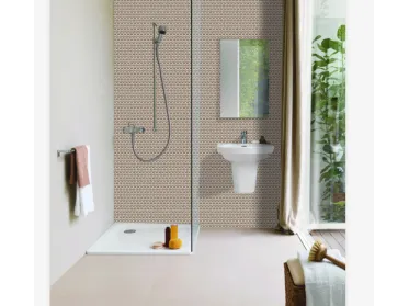 Why do many toilets use mosaic tiles?