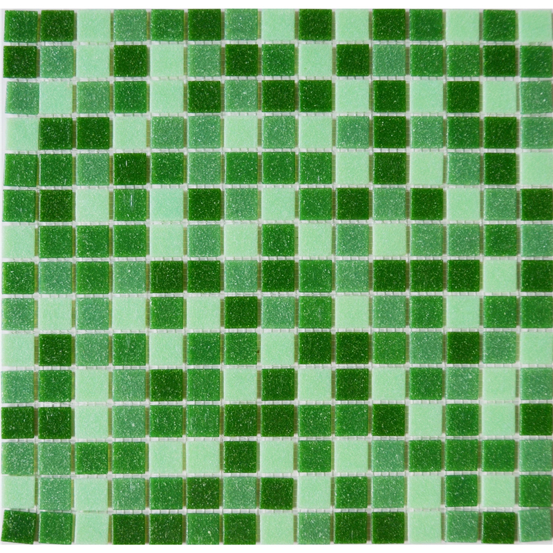 green glass tile backsplash
