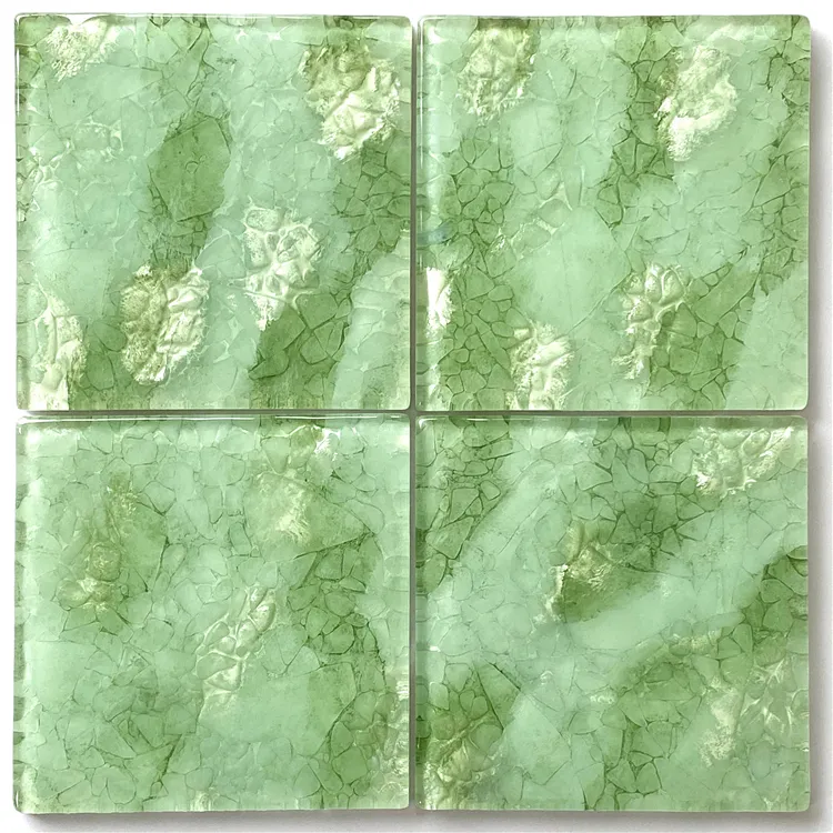 Exclusive Design Green Sqaure Glass Pool Tiles