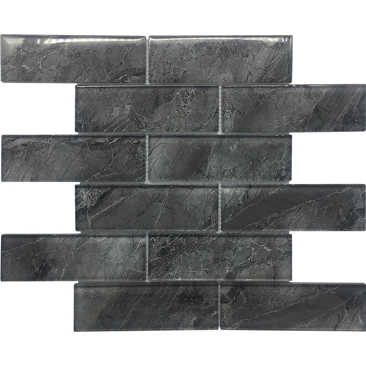 Black Color Crystal Laminated Glass Tiles