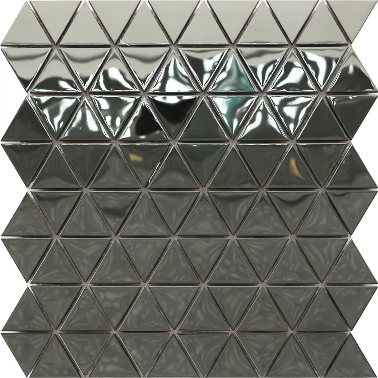 Triangle Grey Stainless Steel Mosaics Tile