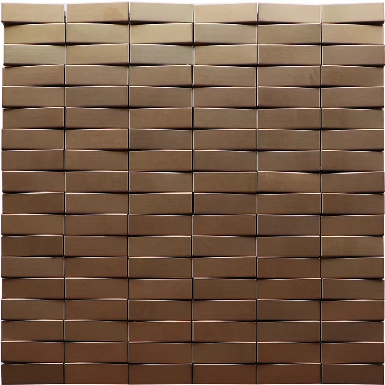 Strip Mixed Stainless Steel Mosaics Tile
