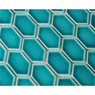 Blue mosaic tiles are most commonly used in swimming pools.