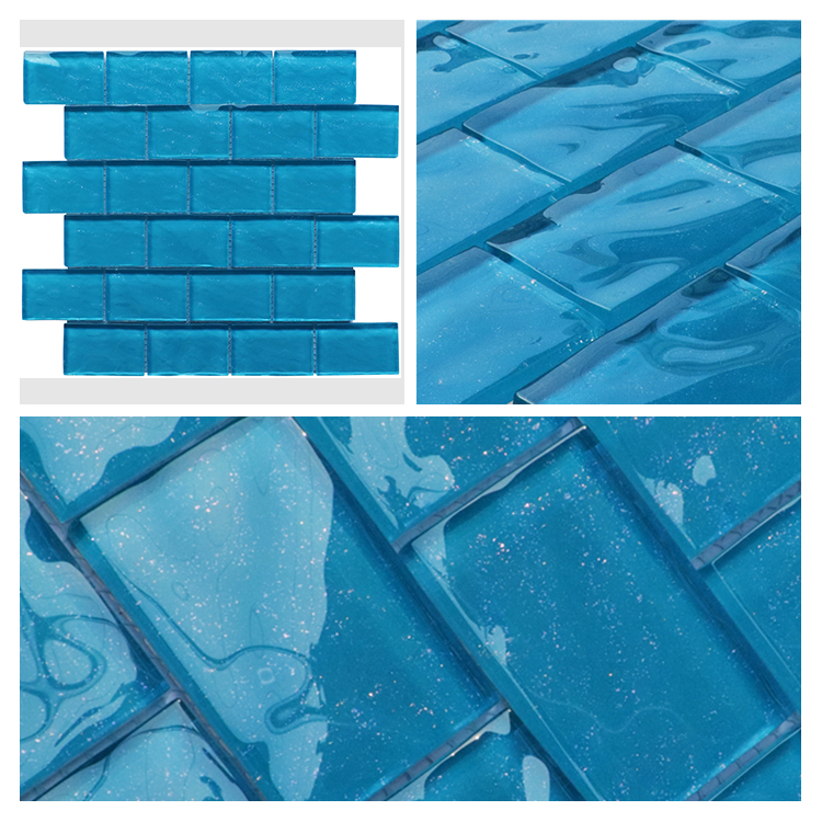 Swimming Pool Spa Shining Glint Aqua Crystal Glass Mosaic