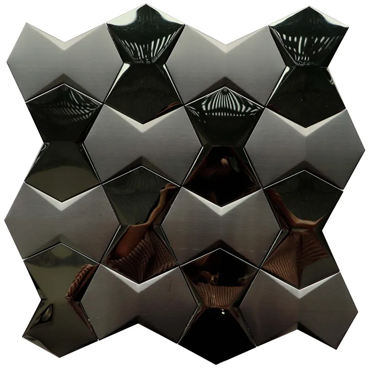 Irregular Shape Black Mixed Stainless Steel Mosaic