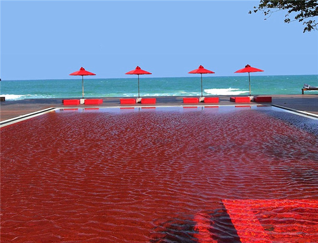 {red tiled pool}