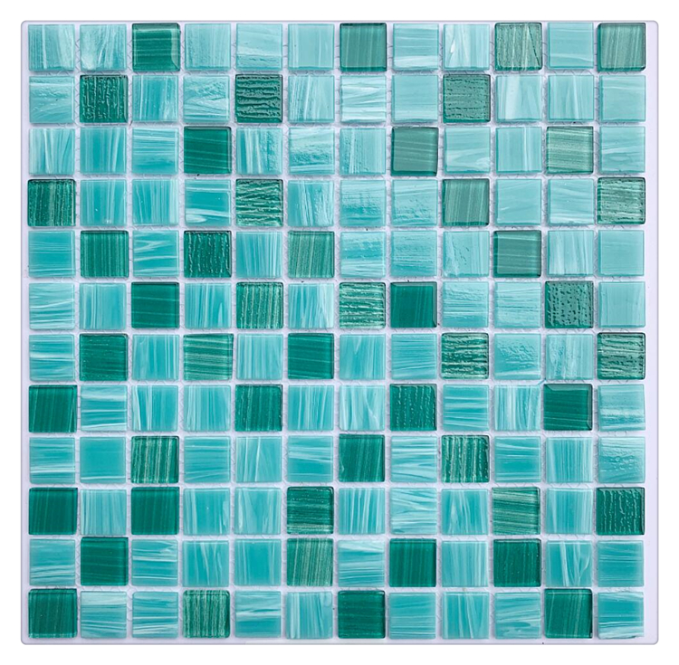 Foshan Manufacturer Square Mix Blue Crystal Glass Mosaic Tiles