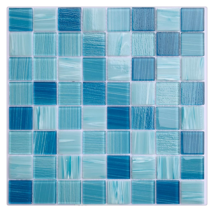 Illustration of Glass Tile Bathroom Backsplash With Mosaic