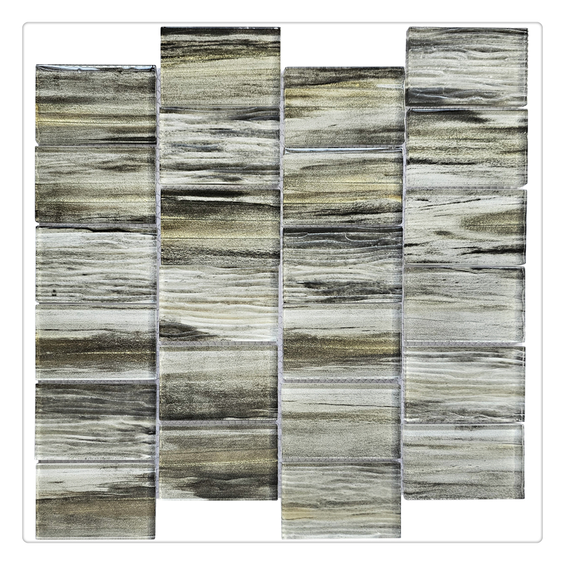Factory Glass Backsplash Tile Rectangle Strip Glass Mosaic