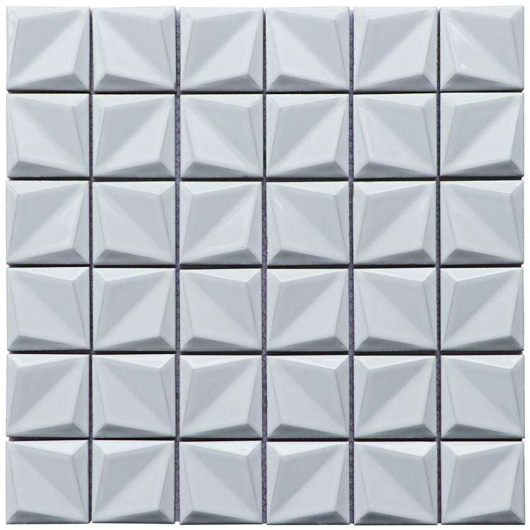 Square White Ceramic Mosaic Tiles For Decor