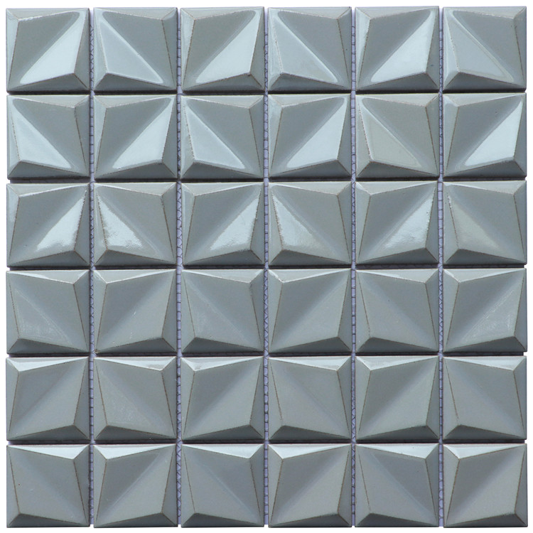 Square White Ceramic Mosaic Tiles For Decor