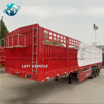 Red And White Color Side Wall Trailer