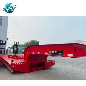 2 Axles Red Lowbed Semi Trailer