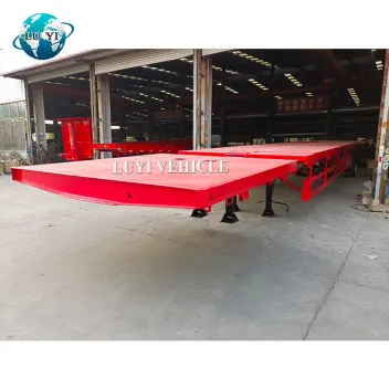 Red 4 Axle Extensible Flatbed Trailer