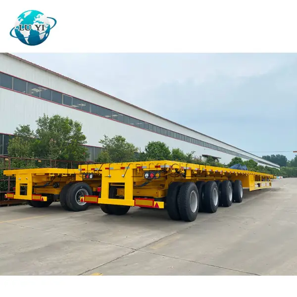 Yellow 4 Axle Flatbed Trailer
