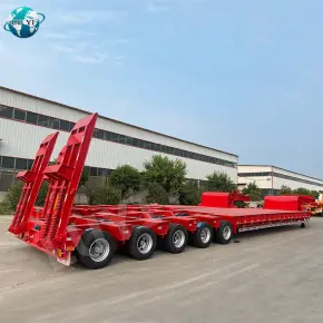 5 line 10 axis red lowbed trailer