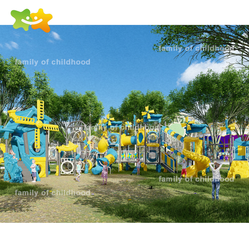 Outdoor playground equipment for theme parks and public parks