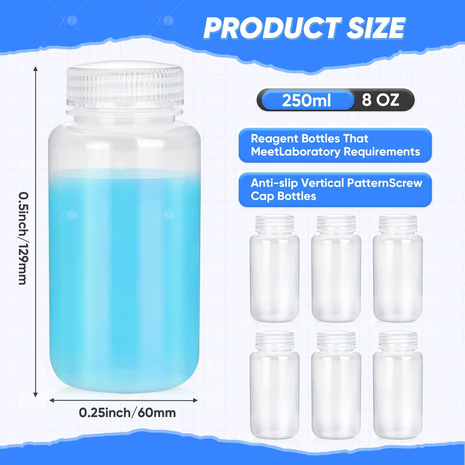 250 ml Wide Mouth Plastic Sample Bottle