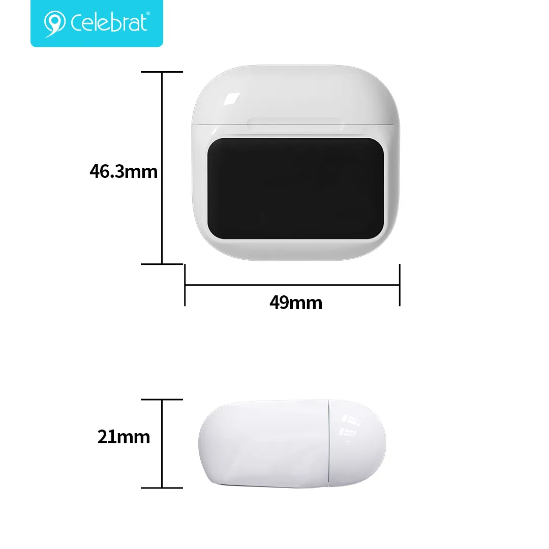 Celebrat W76 TWS Earbuds with Smart Color Display