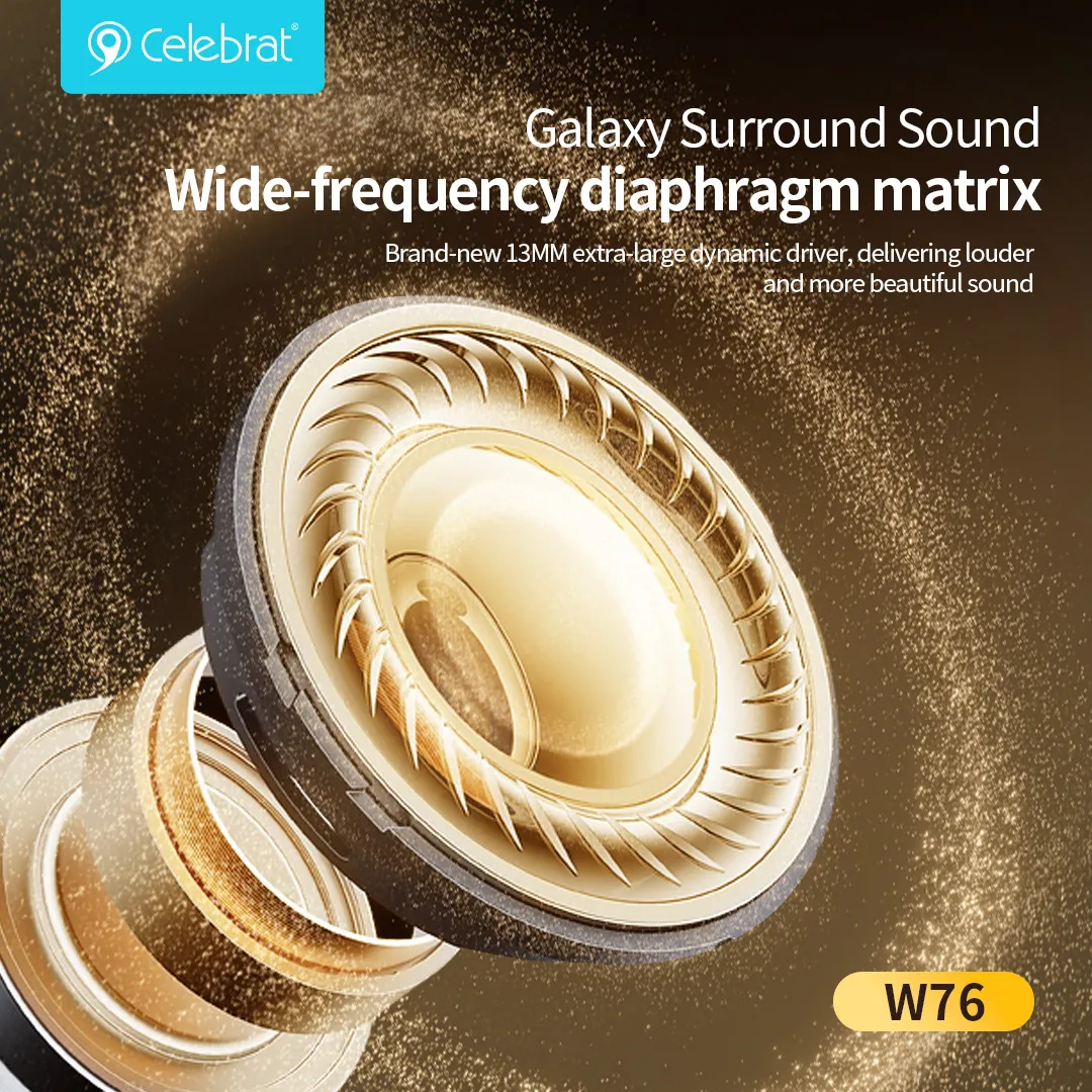 Celebrat W76 TWS Earbuds with Smart Color Display